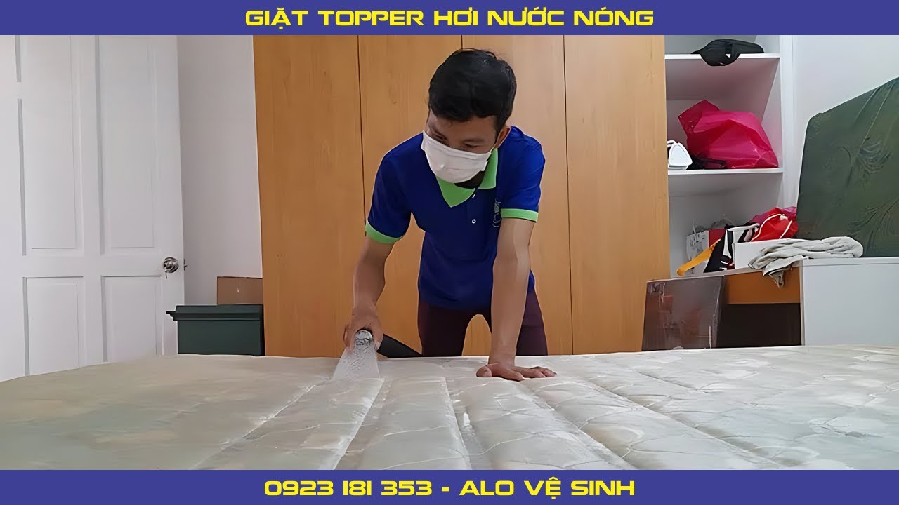 Giặt TopperTại Nhà Bằng Hơi Nước Nóng | Khô Nhanh + Khử Mùi & Diệt Khuẩn 99% | Alo Vệ Sinh