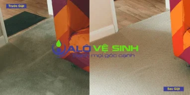 Hình ảnh trước và sau khi giặt thảm Củ Chi