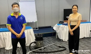 Alo Vệ Sinh loại bỏ vết ố vàng thảm trải sàn tại văn phòng khách hàng