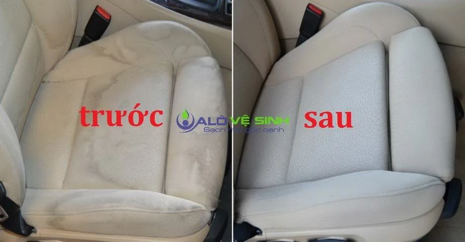 Hình ảnh trước và sau khi giặt ghế ô tô