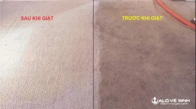 Hình ảnh trước và sau khi giặt thảm văn phòng tại TPHCM