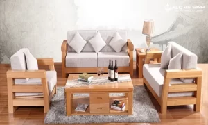Sofa gỗ được làm tự gỗ tự nhiên rất bền đẹp