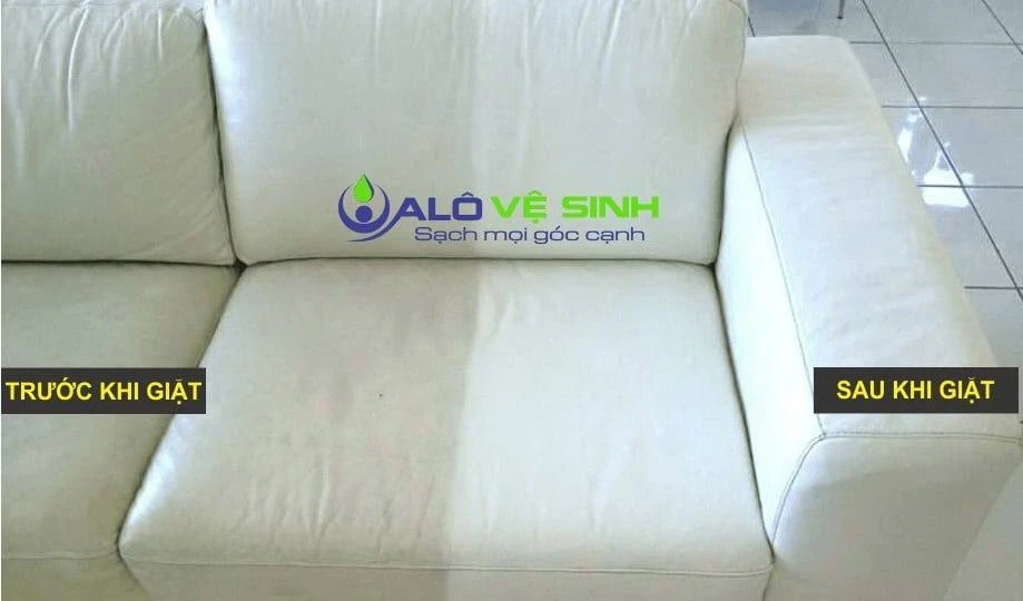 Hiệu quả sau vệ sinh sofa da tại nhà khách Alo Vệ Sinh