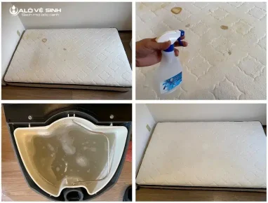 Hình ảnh quy trình giặt nệm mút chất lượng