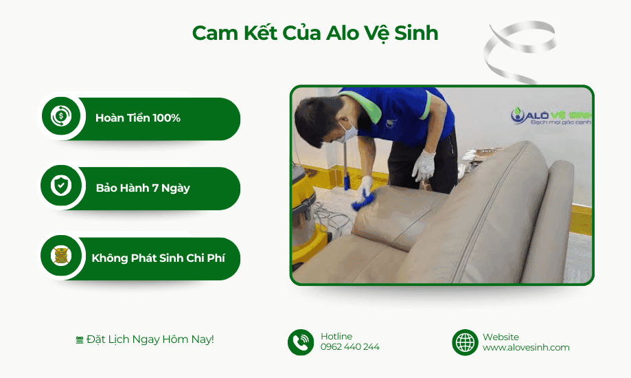 An tâm tuyệt đối với chính sách bảo hành dịch vụ giặt nệm chuyên nghiệp của Alo Vệ Sinh