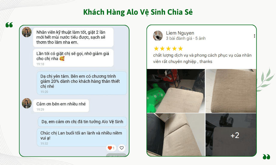 Lời chia sẻ chân thành về dịch vụ giặt nệm giúp khử sạch mùi hôi nước tiểu