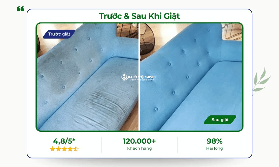 Làm sạch sofa vải bị ẩm mốc với các đốm đen li ti