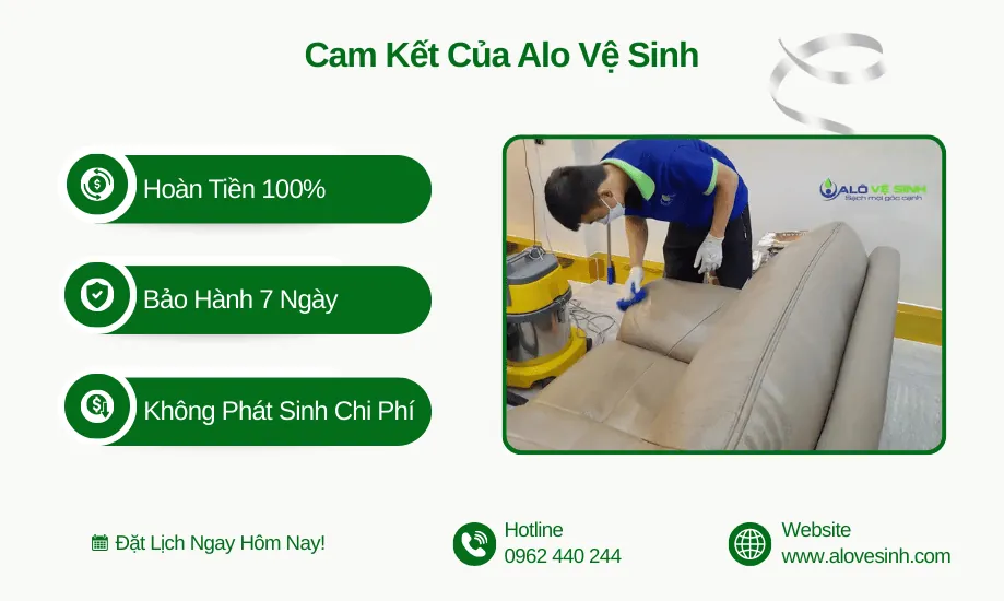 An tâm với chính sách bảo hành dịch vụ giặt nệm chuyên nghiệp của Alo Vệ Sinh