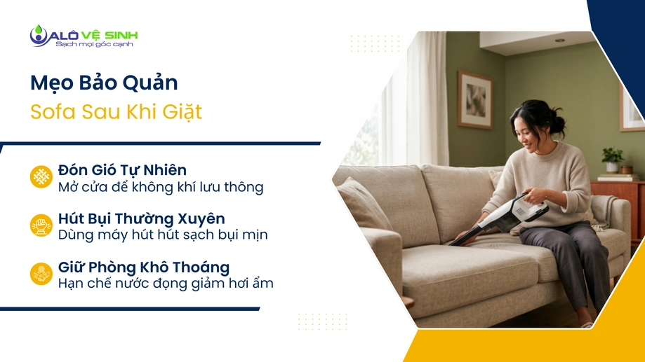 Đón gió tự nhiên sau khi vệ sinh ghế sofa Tân Phú