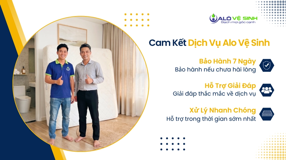 Chính sách bảo hành đảm bảo chất lượng vệ sinh nệm Củ Chi uy tín