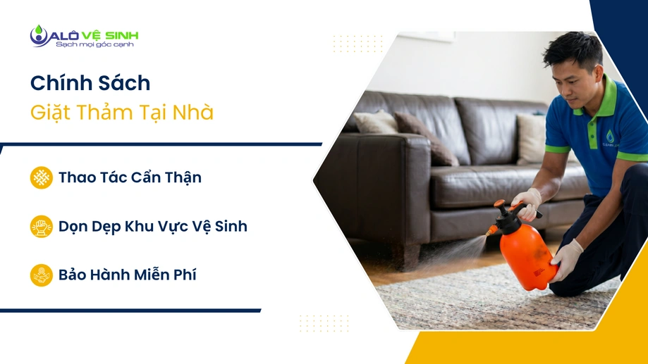 Chính sách giặt thảm Hóc Môn tại nhà khách hàng