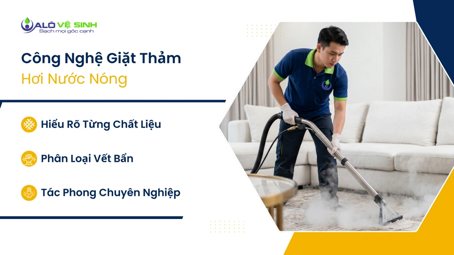 Ứng dụng giặt thảm hơi nước nóng Quận 3 diệt khuẩn