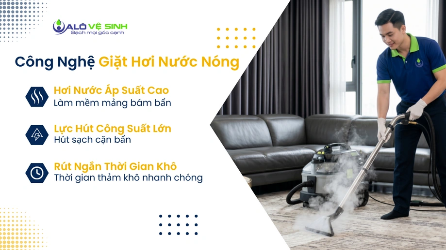 Máy giặt thảm Quận 5 bằng hơi nước nóng an toàn