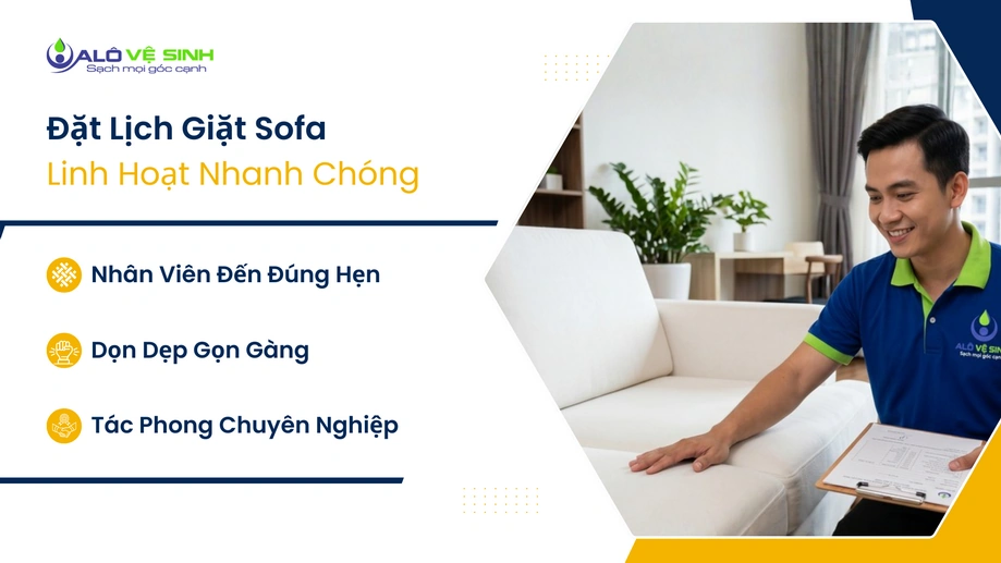 Nhân viên giặt ghế sofa Tân Bình tại nhà khách hàng