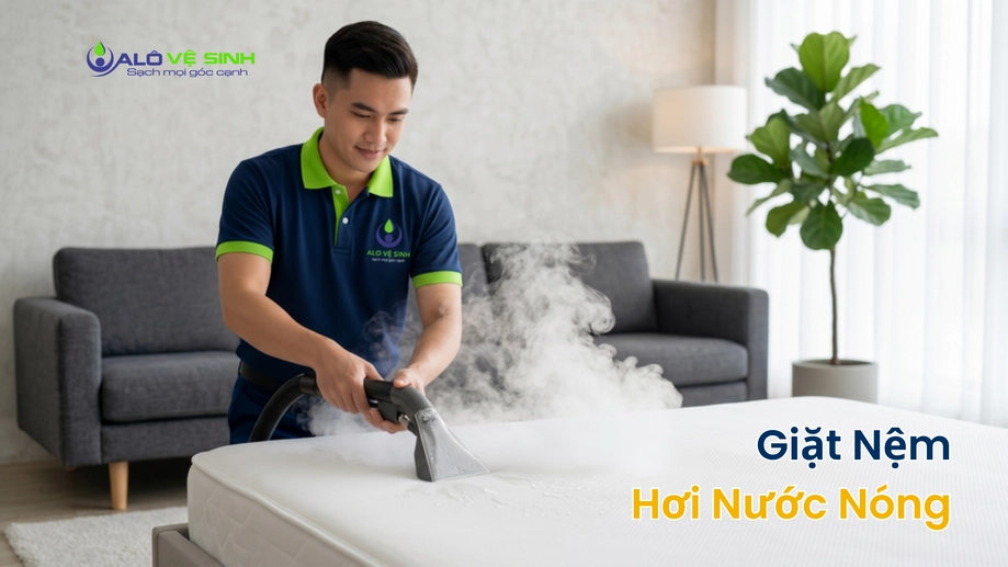 Dịch vụ giặt nệm Quận 8 dùng máy hút công suất lớn xử lý vết bẩn