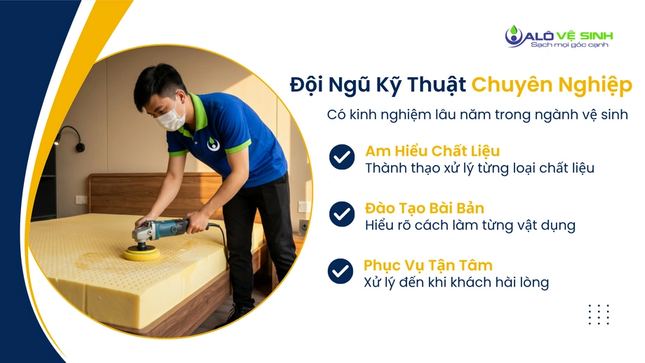 Đội ngũ thợ giặt nệm Quận 11 tận tình, thân thiện 