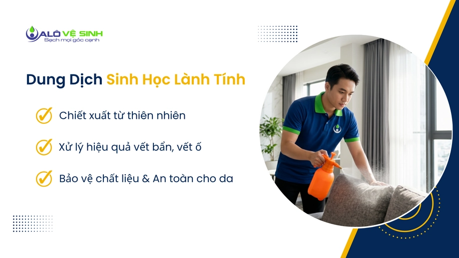 Xịt dung dịch hữu cơ khi giặt ghế sofa Quận 1 bảo vệ da 
