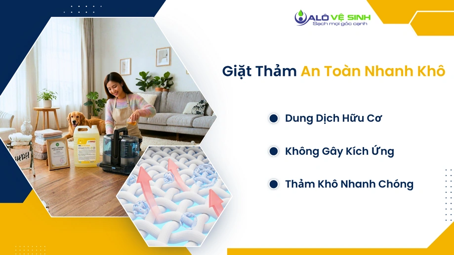 Sử dụng dung dịch vệ sinh thảm Quận 3 lành tính