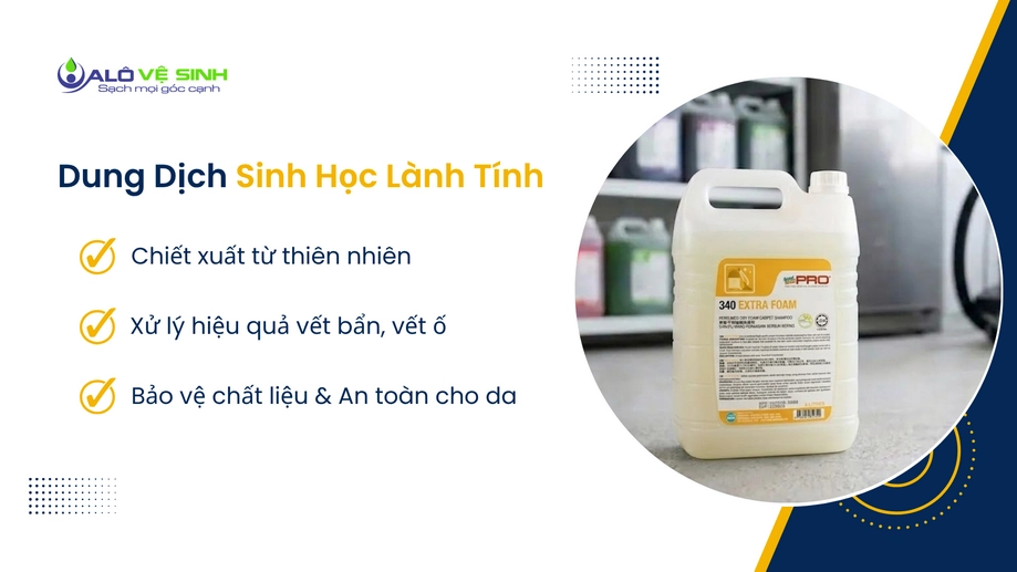 Công ty vệ sinh nệm Quận 1 dùng dung dịch nguồn gốc thực vật