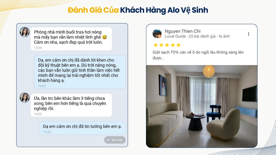 Hài lòng về sự chuyên nghiệp khi giặt nệm tại Alo Vệ Sinh