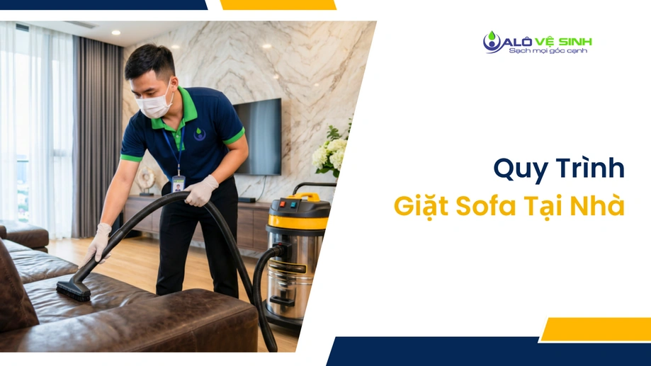 Nhân viên giặt ghế sofa vải Bình Tân cẩn thận làm sạch