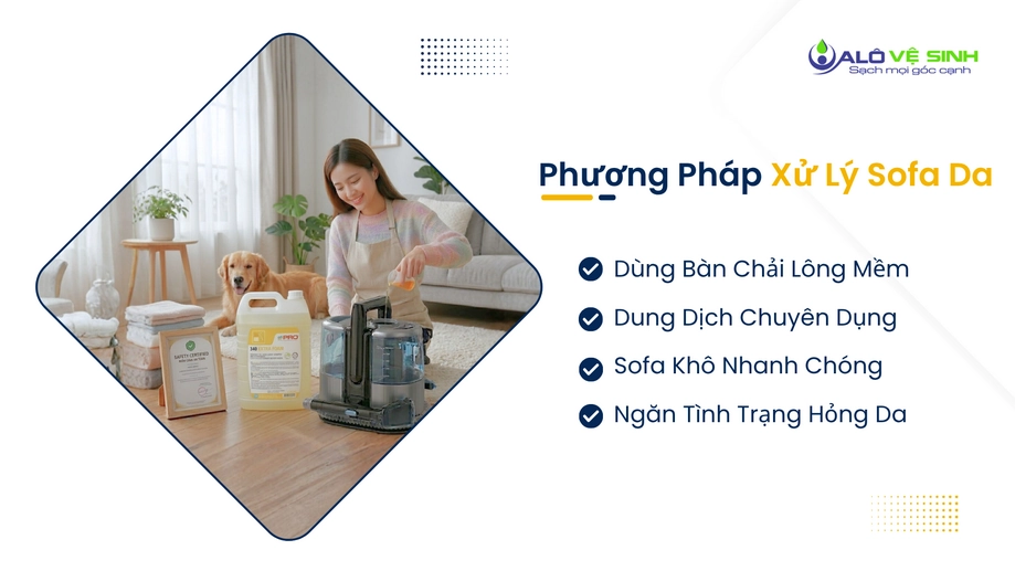 Cách xử lý ghế sofa Quận 3 chất liệu da