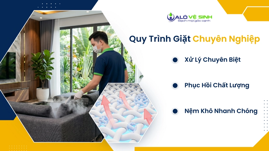 Quy trình giặt ghế sofa Quận 5 hơi nước nóng
