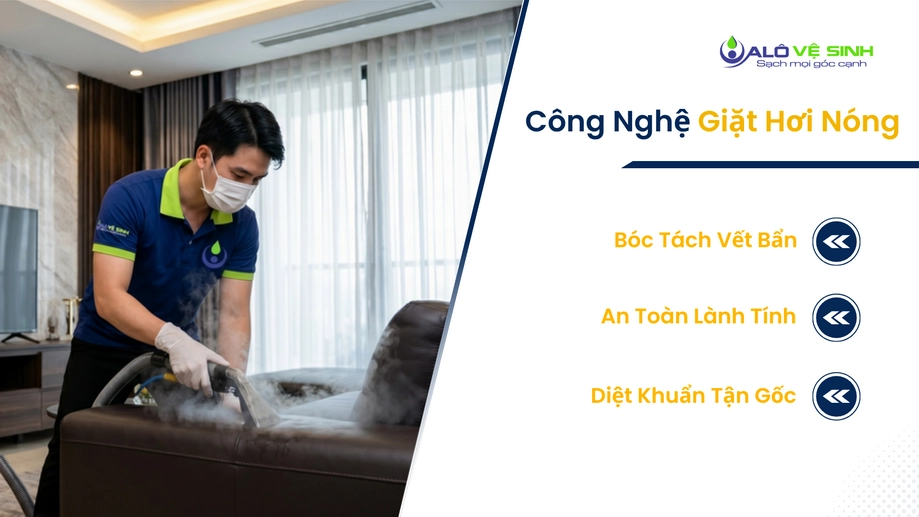 Giặt ghế sofa Quận 6 bằng hơi nóng làm sạch vết ố