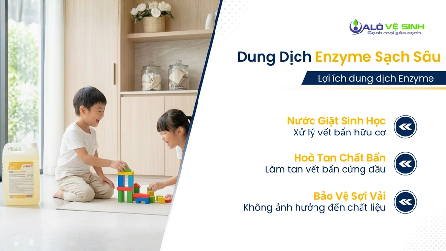 Giặt ghế sofa Quận 7 bằng công nghệ Enzyme bóc tách vết bẩn