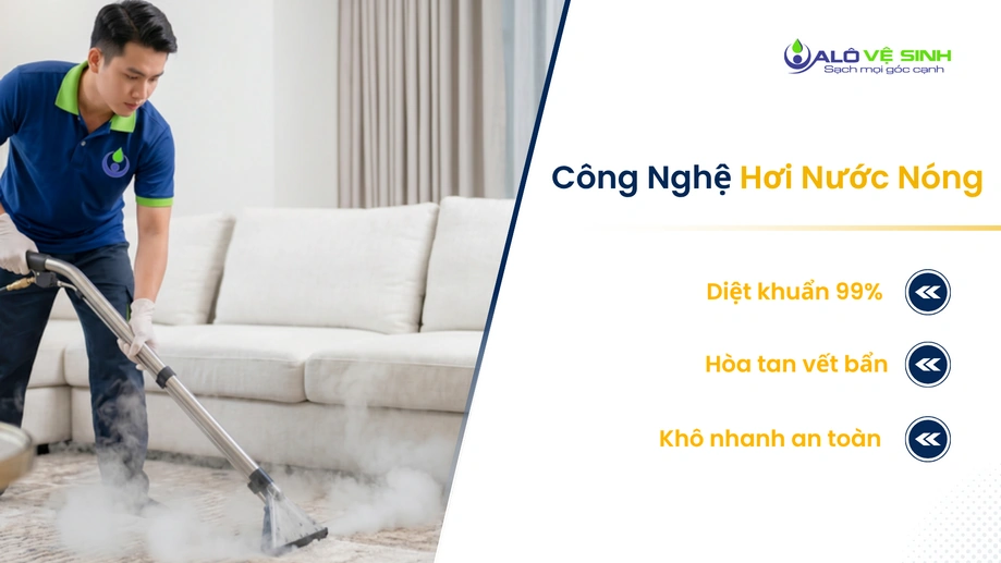 Giặt thảm hơi nước nóng Bình Thạnh giúp làm sạch