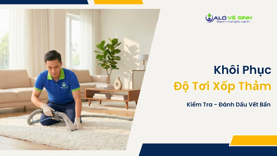 Bề mặt lông tơi xốp êm ái sau khi giặt thảm Quận 1