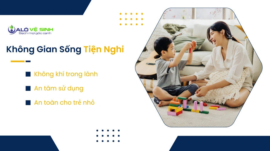 Phòng khách thông thoáng nhờ dịch vụ giặt thảm tại nhà Quận 12