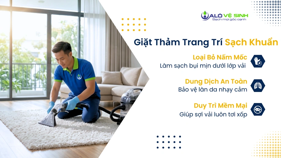 Dịch vụ giặt thảm trang trí Bình Chánh chuyên sâu