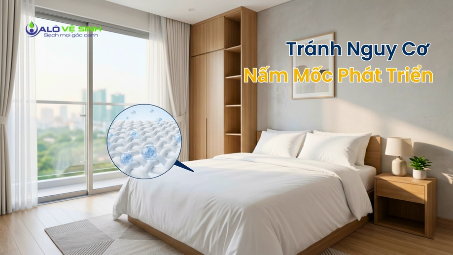 Lưu ý nấm mốc khi tự giặt nệm Quận 5 tại nhà không làm khô đúng cách