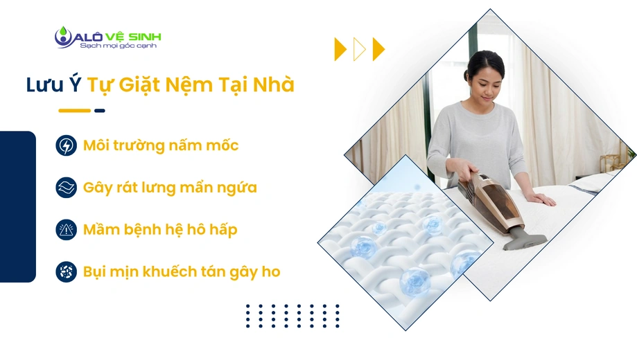Lưu ý cặn hóa chất khi tự giặt nệm Quận 11 tại nhà