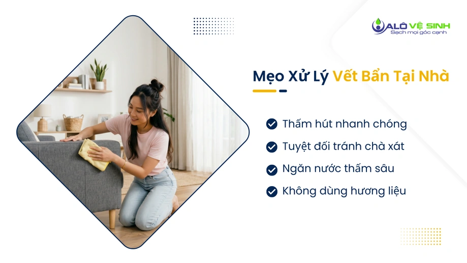 Xử lý vết bẩn trước khi giặt ghế sofa Tân Bình