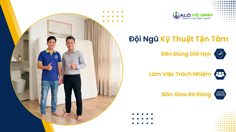 Đội ngũ giặt thảm Thủ Đức thao tác cẩn thận, đúng giờ