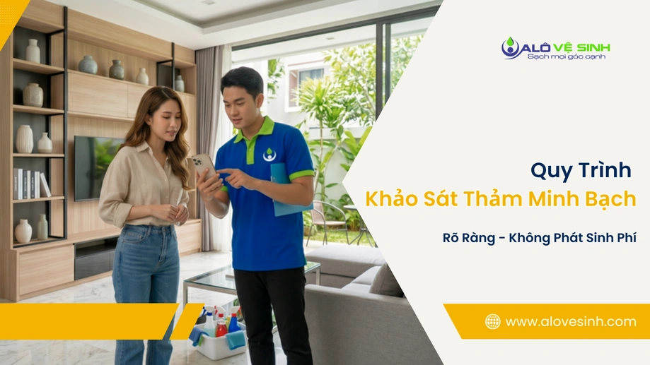Nhân viên dịch vụ giặt thảm Quận 7 kiểm tra chất liệu