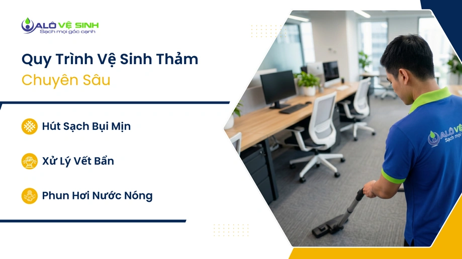 Thực hiện các bước chuẩn của dịch vụ giặt thảm Tân Bình