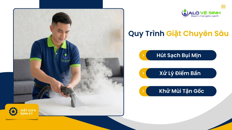Kỹ thuật giặt ghế sofa Bình Chánh hút sạch cặn bẩn
