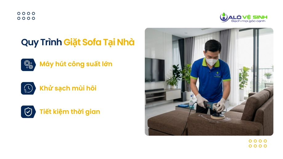 Dùng máy hút công suất lớn để giặt ghế sofa Quận 9 hiệu quả