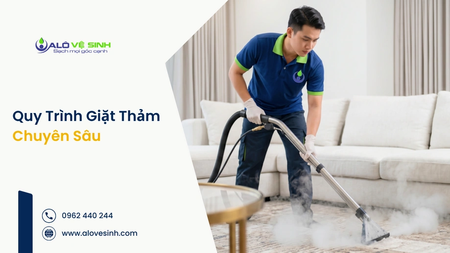 Nhân viên giặt thảm Thủ Đức xử lý vết cà phê lâu ngày