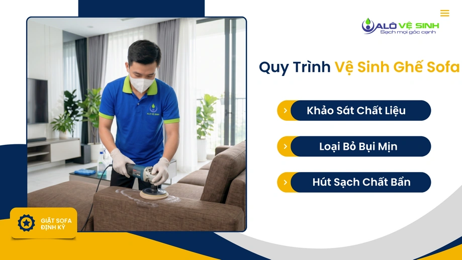 Chi tiết các bước quy trình vệ sinh ghế sofa Tân Bình