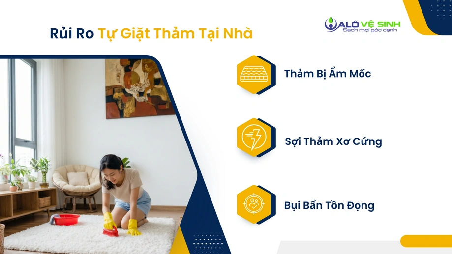 So sánh bề mặt vải trước và sau khi giặt thảm Bình Chánh