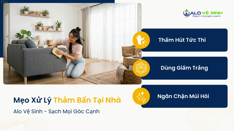 Mẹo tự vệ sinh thảm Thủ Đức bằng cách thấm hút vết bẩn