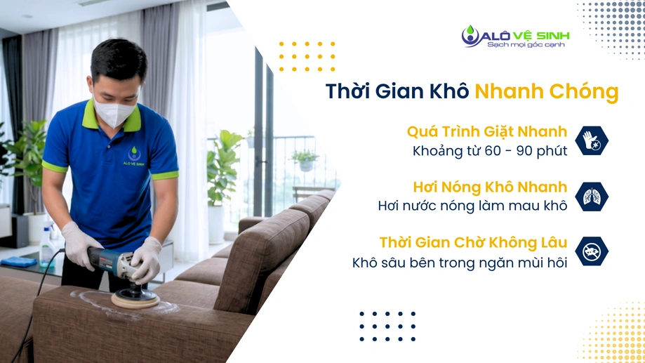 Hong khô nhanh chóng sau khi vệ sinh ghế sofa Bình Chánh