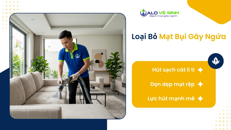 Loại bỏ bụi mịn qua việc vệ sinh ghế sofa Nhà Bè