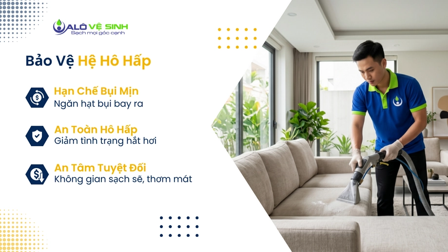 Dịch vụ vệ sinh ghế sofa Quận 5 hút sạch bụi mịn