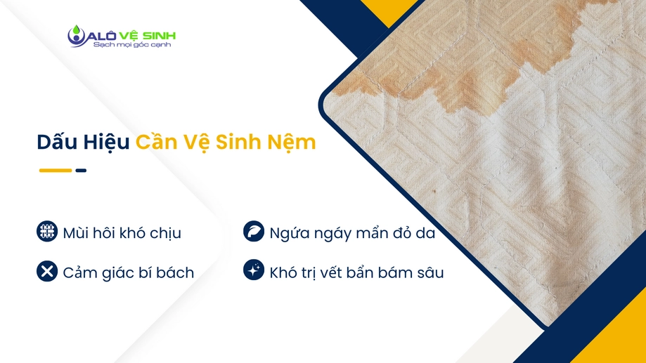 Nhân viên kiểm tra bề mặt trước khi vệ sinh nệm Quận 10