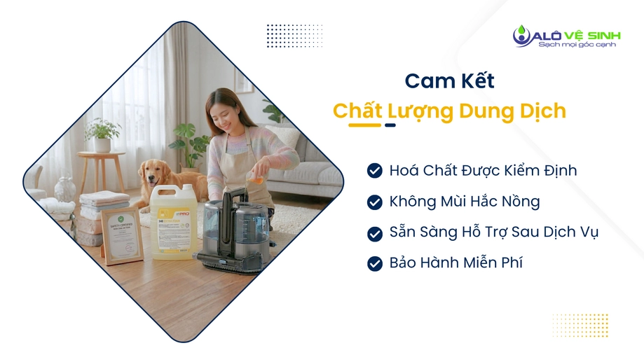 Vệ sinh nệm Quận 3 sử dụng dung dịch làm sạch an toàn